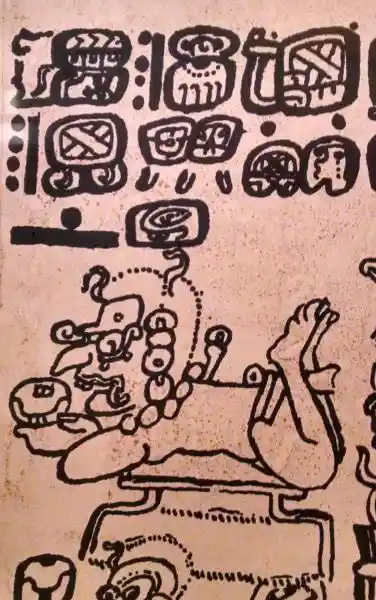 Ancient artwork with cross inside square